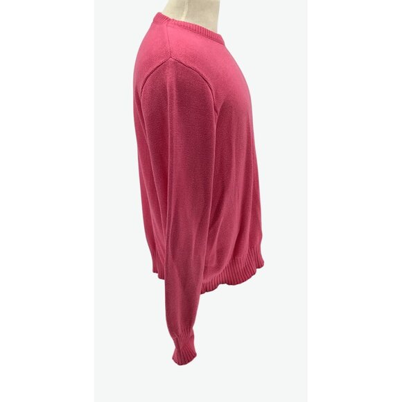 Lands End Mens Pink 90s 100% Cotton Crewneck Sweater Size L Made In USA - Picture 2 of 7